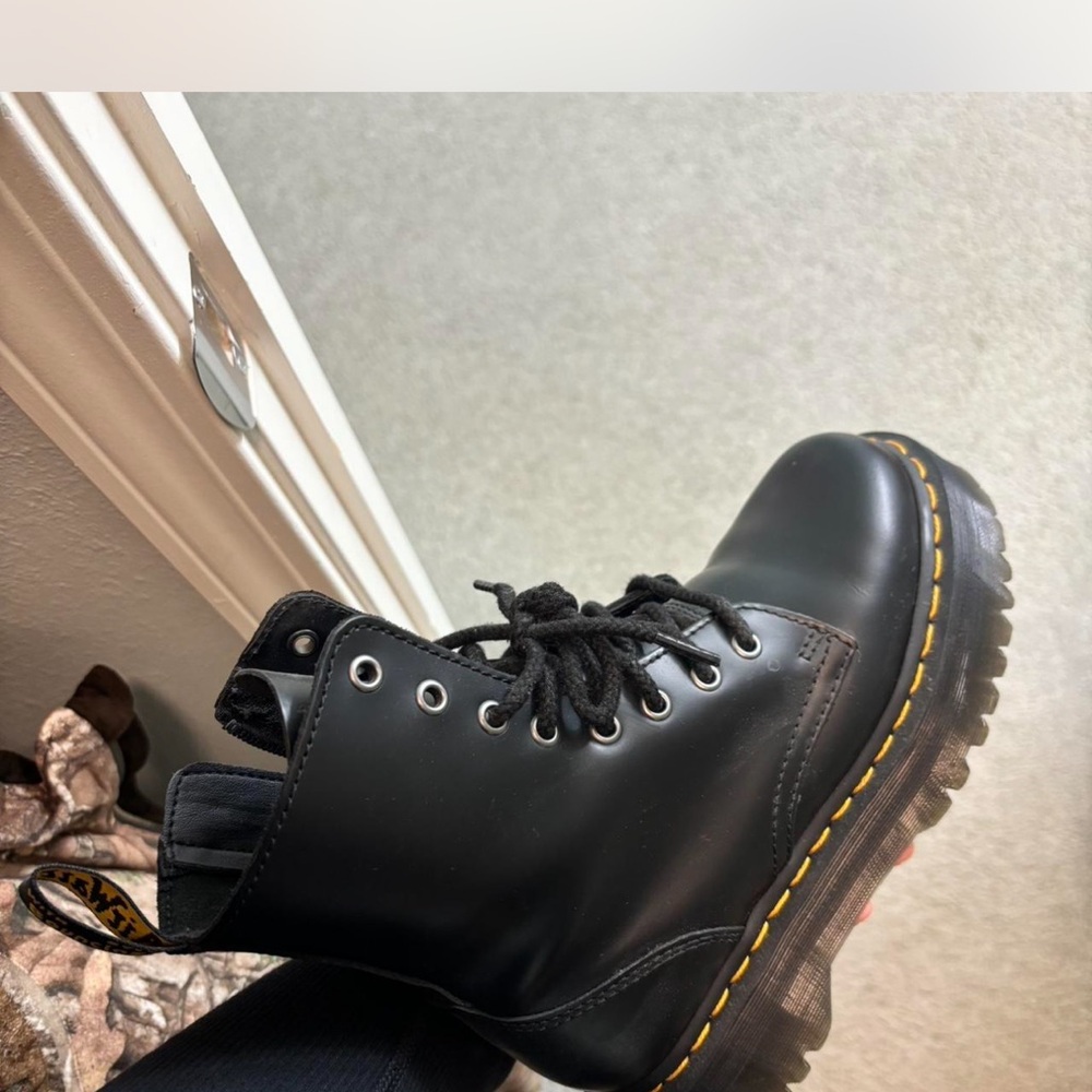 Dr. Martens Black Platform Leather Boots